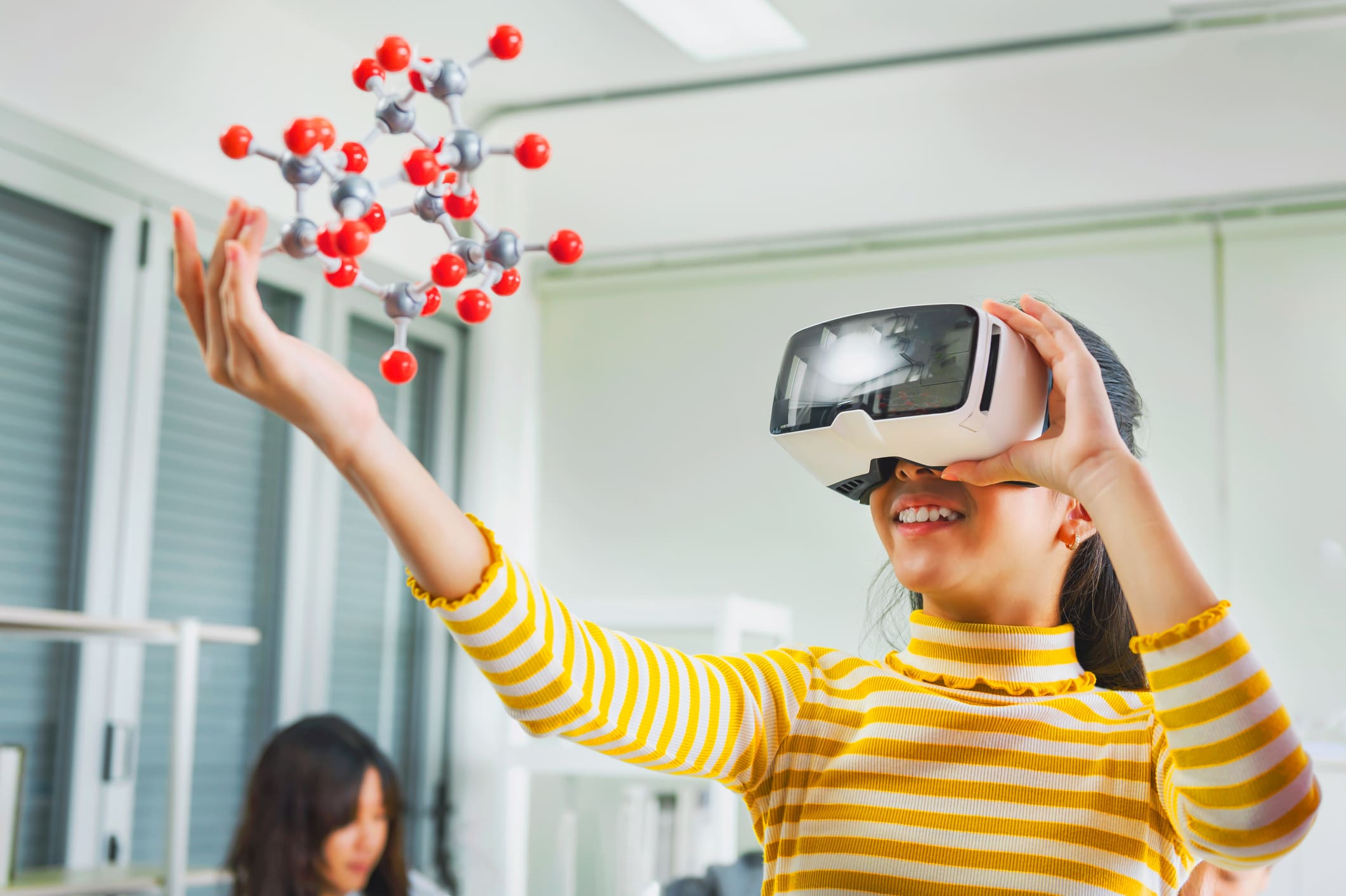 Immersive VR application visual showing a fully digital virtual reality experience